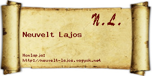Neuvelt Lajos névjegykártya